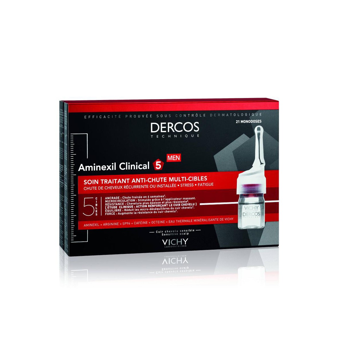 dercos aminexil clinical 5 hombre 21 ampollas vichy