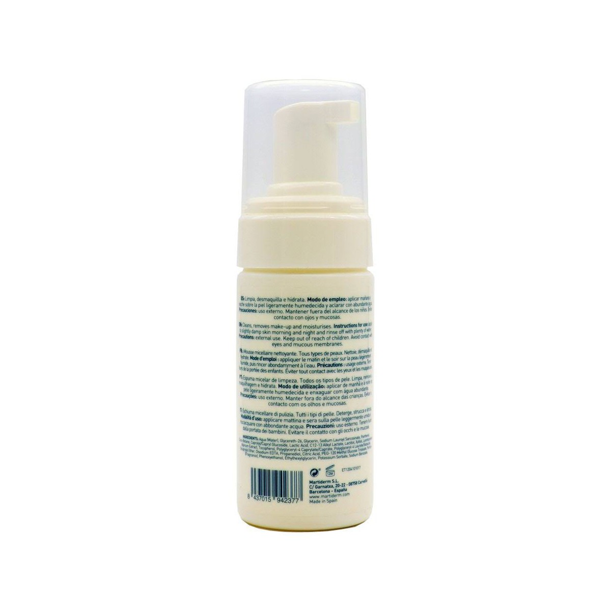 martiderm espuma limpiadora micelar 100 ml