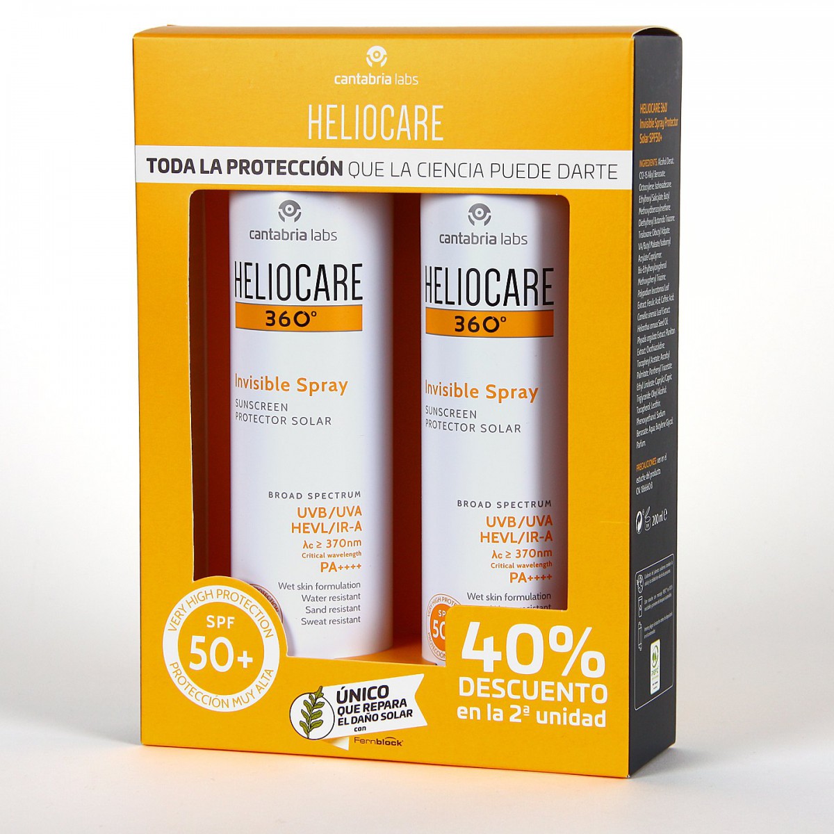 heliocare pack duplo 360 invisible spray spf50+...