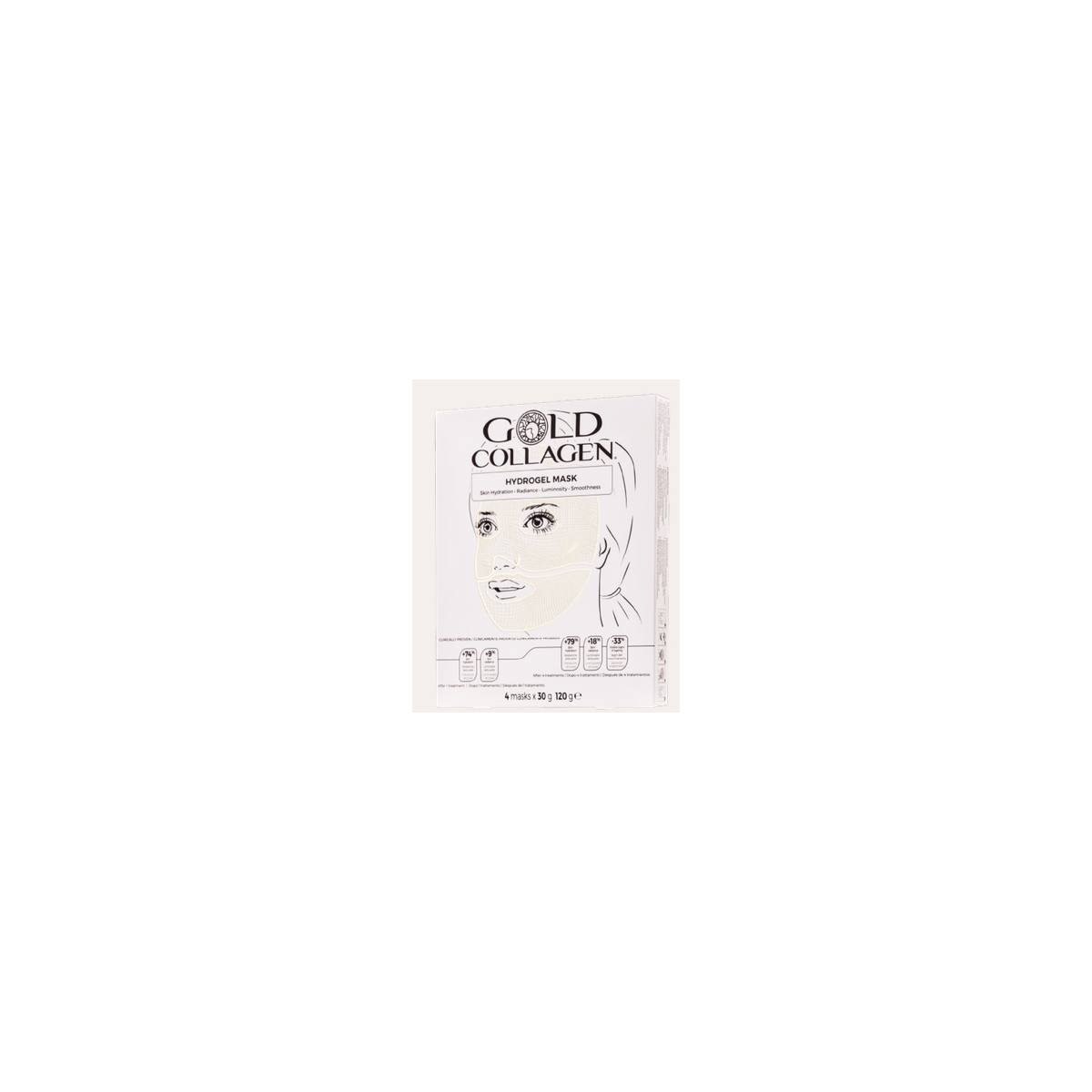GOLD COLLAGEN HYDROGEL MASK  4 UNIDADES 30 G